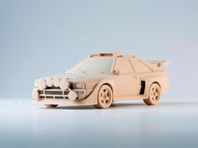 Audi Quattro Group B 3D Model Scale