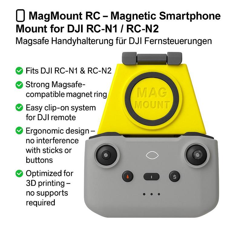📱 DJI MAG - Magnetic Smartphone Mount for DJI RC-N1 / RC-N2 (Magsafe Compatible)