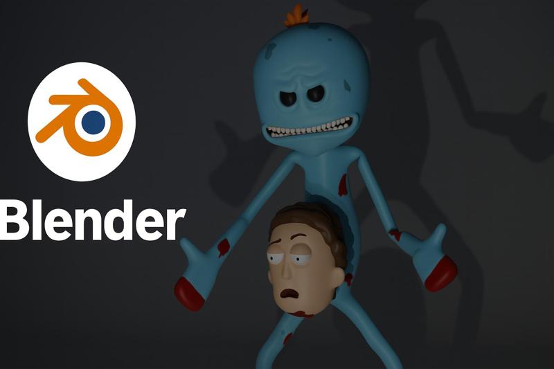 Mr Meeseeks holding Jerry's Head - Rick and Morty Fanart