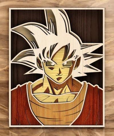 Goku multilayer SVG / Manga laser cut / 3D layer / Plywood cut / Paper cut / SVG file / 3D mandala / Decoration