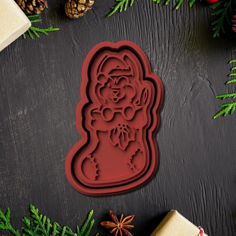 Husky Christmas Doge cookie cutter