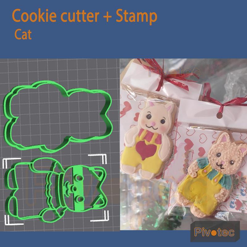 Sylvanian families ternurin cookie cutter plus stamp cat