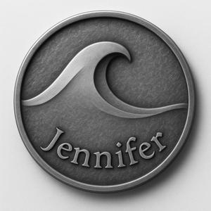 Jennifer White Wave Gentle Grace Personalized Token Coin