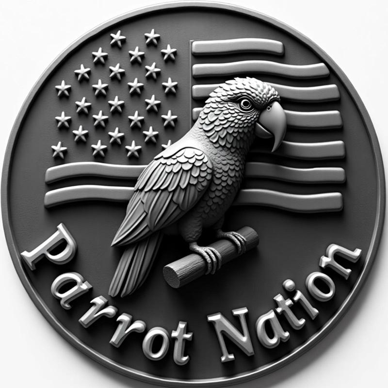 parrot nation coin token wall art (double sided)