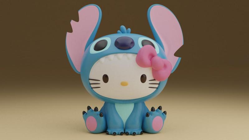 Hello kitty stitch figure