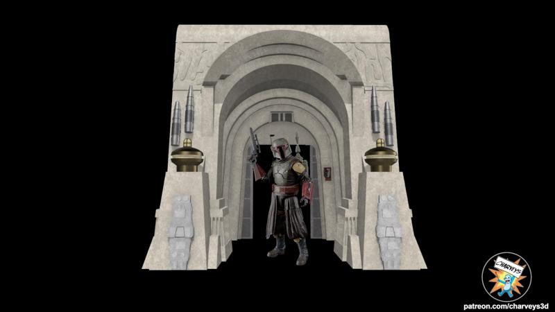 Star Wars Sanctuary Entrance Diorama (BOBF) for 3.75" and 6" figures
