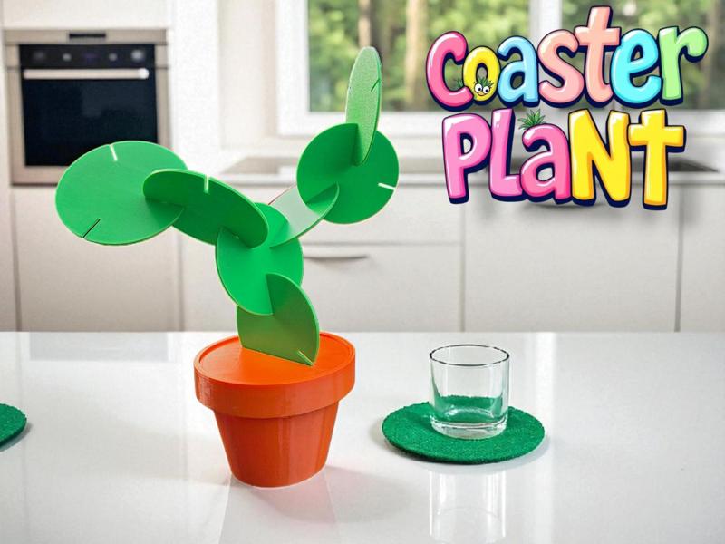 Coaster Plant - Leaf Coasters with Pot
