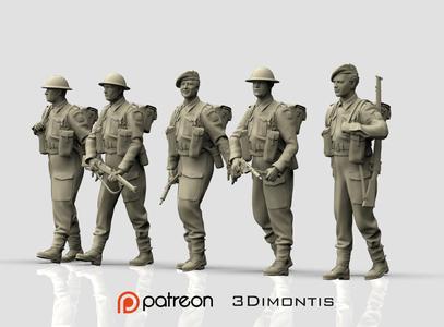 British soldiers ww2 3D print model
