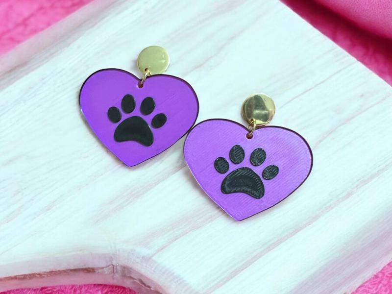 Heart footprint earrings 