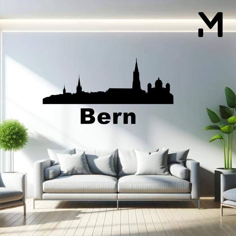 Wall silhouette - City skyline - Bern