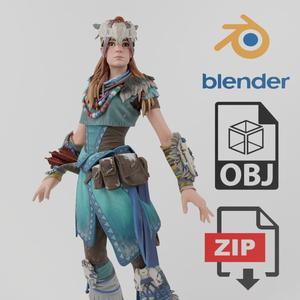 Aloy Horizon Zero Dawn Textured Rigged