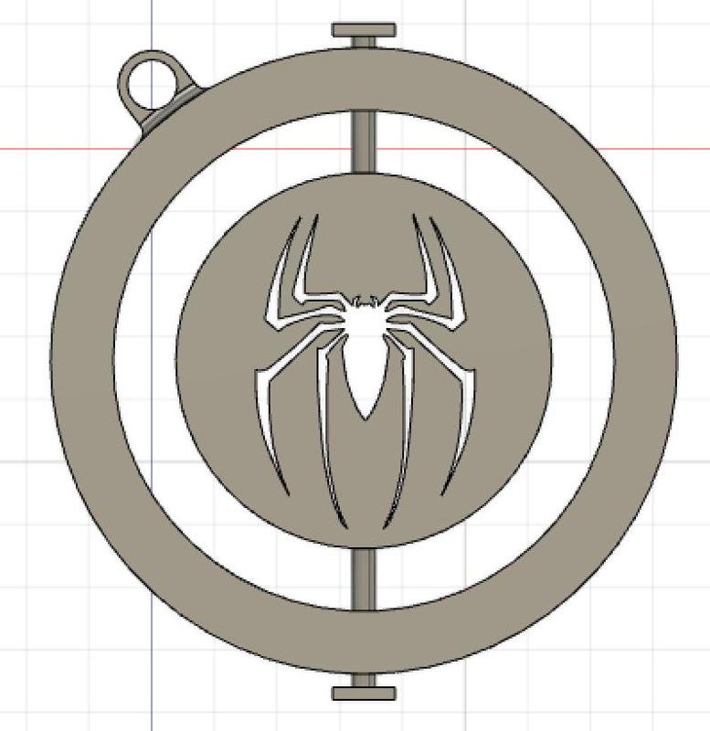 Spiderman rotating key ring