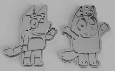 Bluey Y Bingo Keyring / Bluey and Bingo keyring