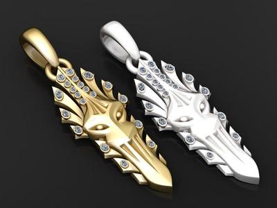 Wolf Spearhead Pendant 3d printable model