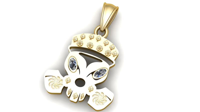 Alien Skull Pendant 3D printable model