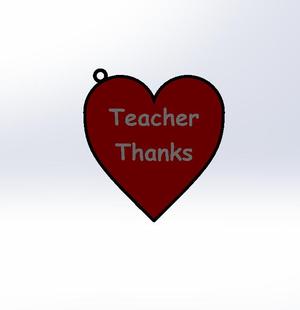 Heart Keychain - Teacher Thanks