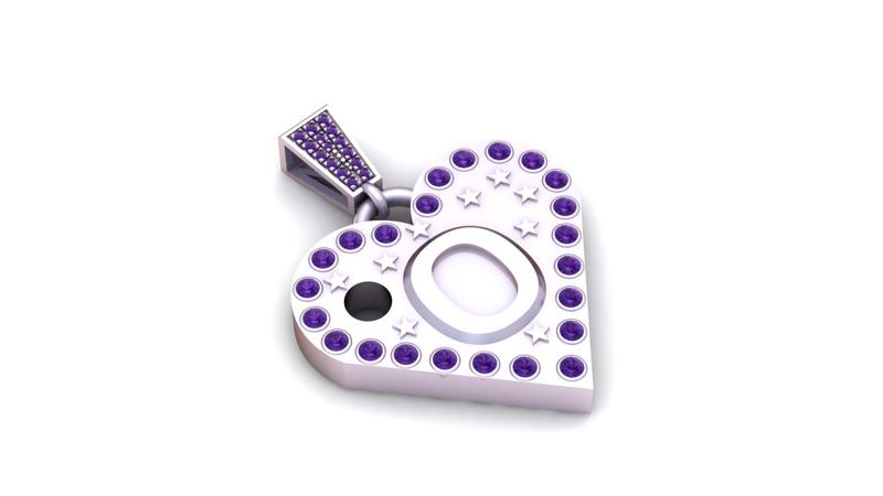 O GOLD HEART  PENDANT 3d printable model