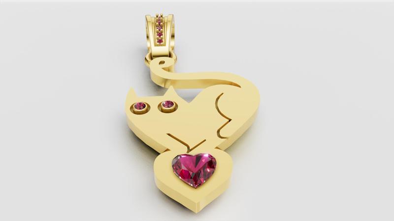 cat pendant 3D printable model