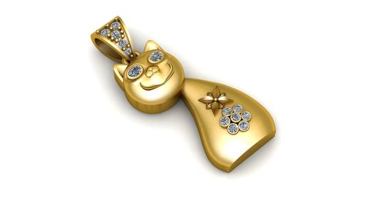 CUTE CAT PENDANT 3D PRINTABLE MODEL