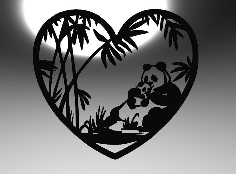 Line Art Panda Bear with Cub – Adorable and Heartwarming Design