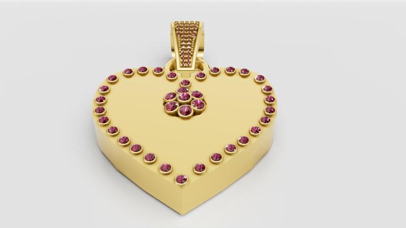 heart pendant 3D printable model
