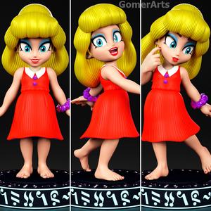 Pauline Lady's Dress Outfit From Donkey Kong Bananza 3 Pose Set STL