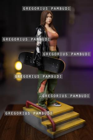 Skater Girl Statue 3d Printable