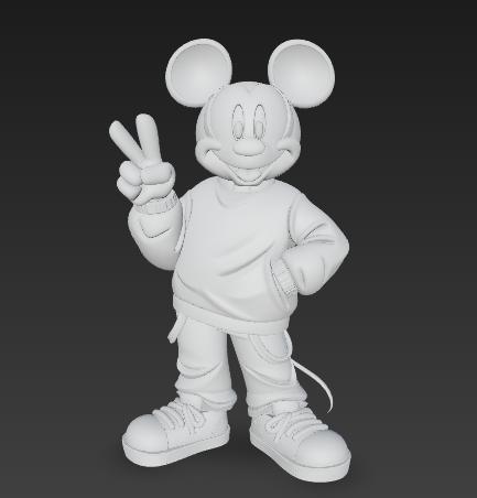 College Style Mickey Mouse 3D Model - Hoodie & Jeans Outfit - Printable STL for FDM/Resin - Disney Student Decor - Modern Mickey Fan Art