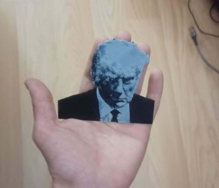 Trump Mugshot Badge - Black and White with shading