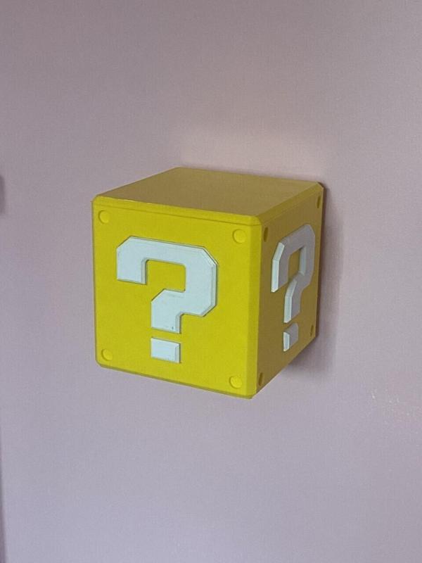 Mario Question Mark Cube - Wall mounted