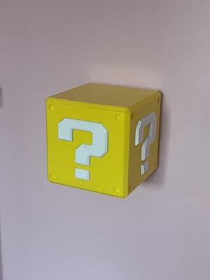 Mario Question Mark Cube - Wall mounted