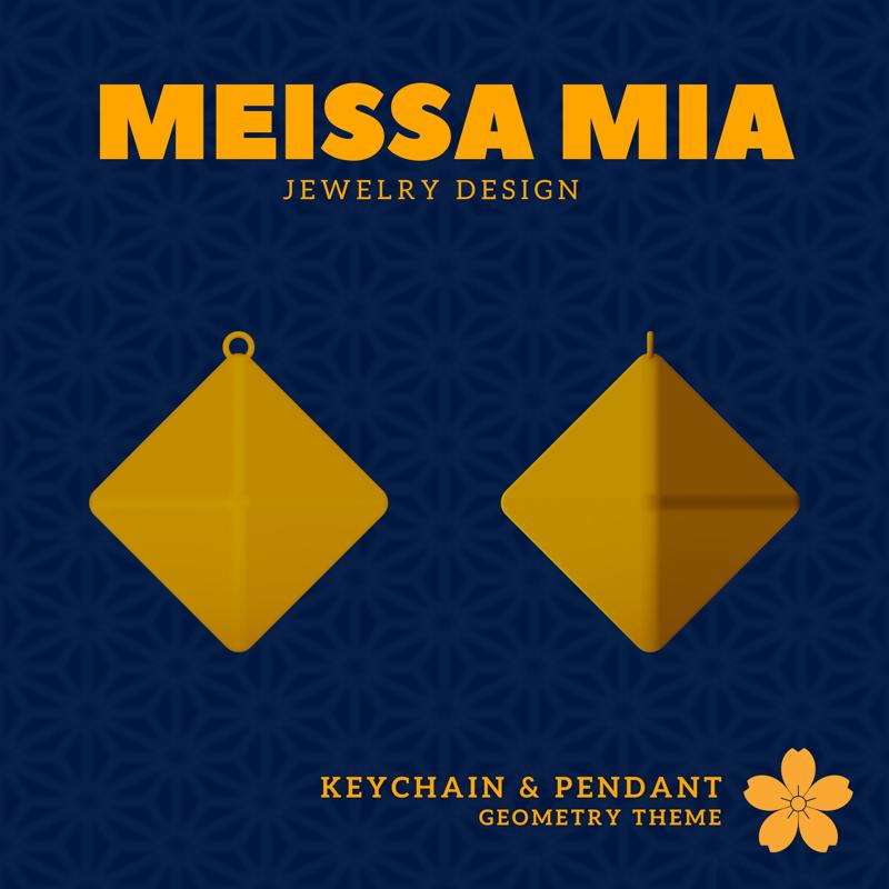 Double the Triangles – 3D Print File for Octahedron Keychain or Pendant - Octahedron Keychain - pyramid Pendant - Air Pendant