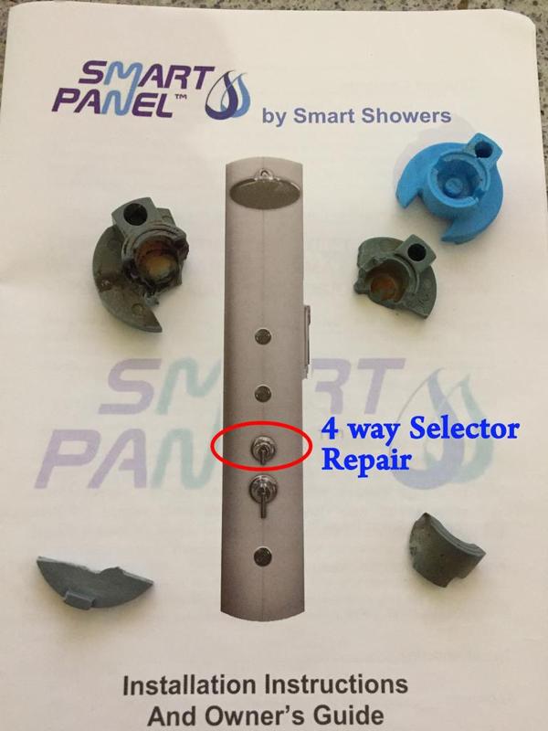 Shower panel repair : 4 way selector
