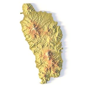 Dominica Topographic Map – 3D Model for 3D Printing & CNC Carving