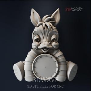 ZEBRA WALL CLOCK 3d stl files for CNC