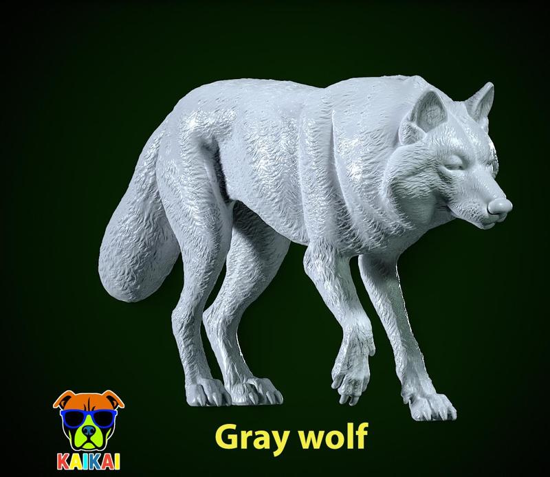 Gray wolf mode - wolf statue - decor - 3D print