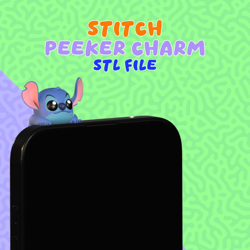 cute stitch peeker charm (hippers) for smarthphone