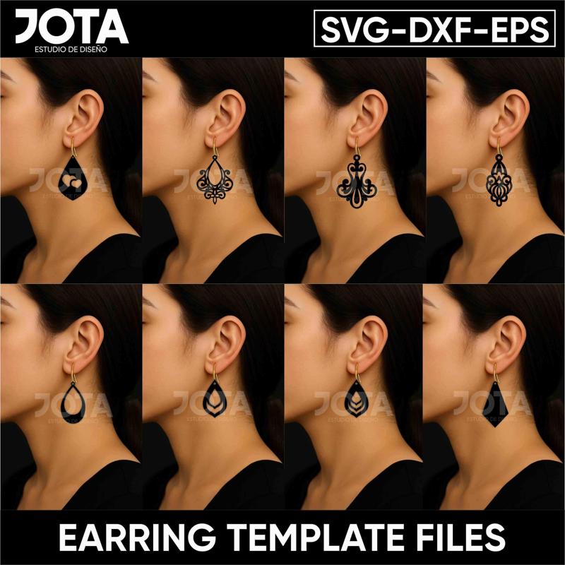 Geometric Drop Earrings SVG Bundle - Laser Cut Files for Wood & Acrylic