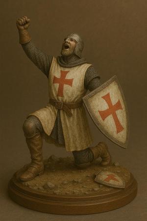 Knight Templar Diorama – Medieval Crusader 3D Printable Statue