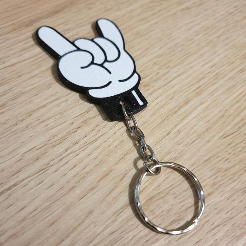 Mickey Mouse Devil Horns Keyring