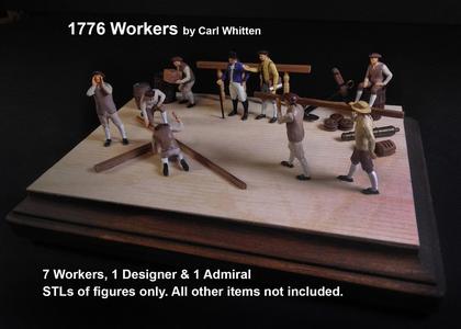 1776 Workers for scale models & dioramas by Carl Whitten