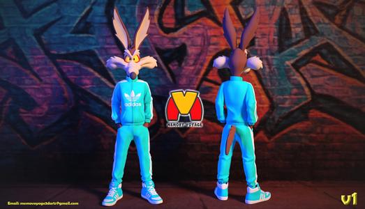 Wile E Coyote Urban Street Style ( MULTIPARTS AND 3MF )
