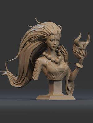 Blood Moon Diana Bust 3D Print