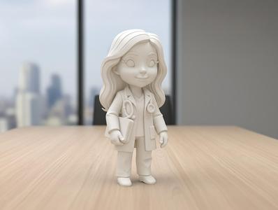 Female Doctor Chibi 3D Printable 3D print model