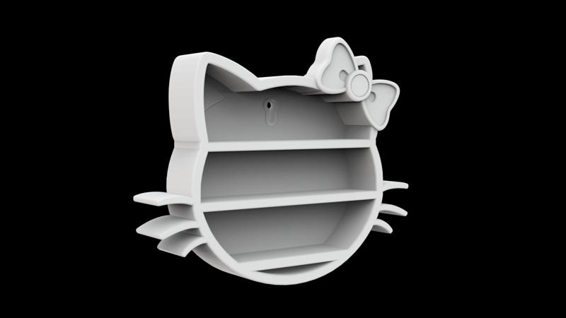 Hello Kitty Shelf 3d Print Model