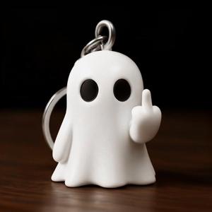 Halloween - Middle Finger Ghost Keychain