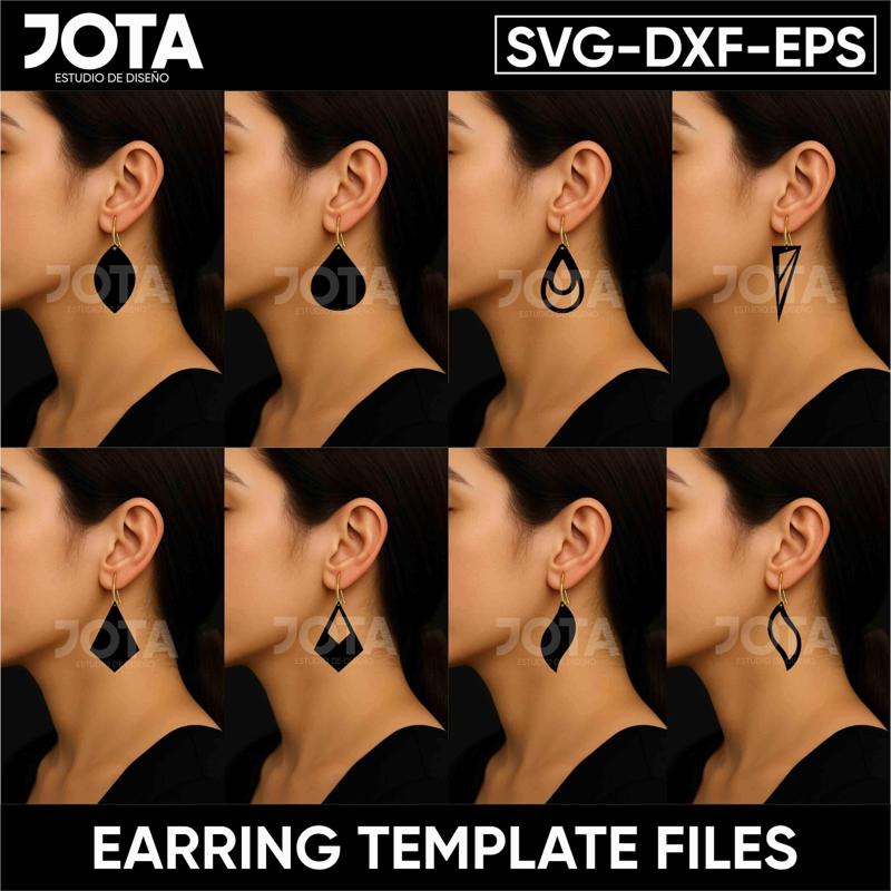 Minimalist Laser Cut Earrings - SVG Cut Files for Modern Jewelry Making