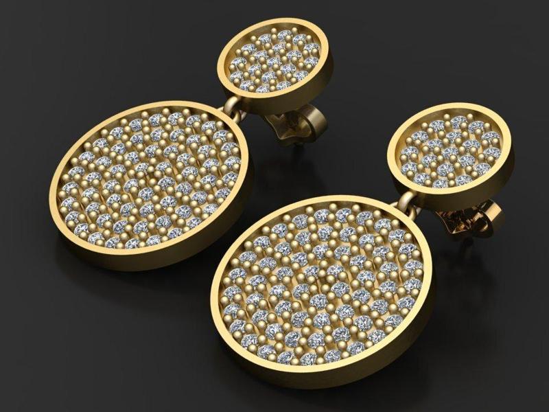 Shining-earrings 3D model  pendant 3d printable model