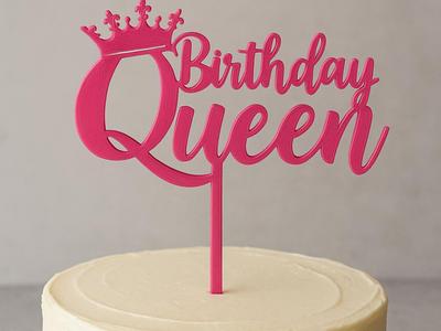 Birthday Queen Taçlı Pasta Topper