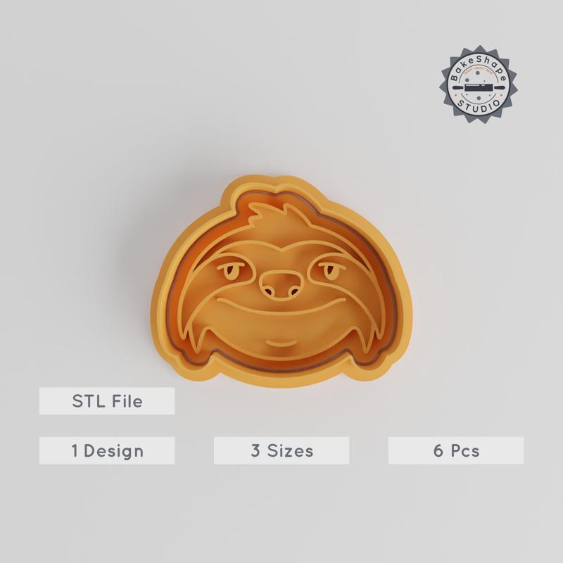 Sloth Cookie Cutter & Stamp Set, Animal Theme, 3 Sizes, Perfect for Fondant & Cookies, Cute Tree Climber Design, 6 Piece Collection PRODUCT_5579